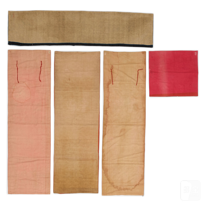 晚清 絲錦繡片及椅披一組五件 | A GROUP OF FIVE EMBROIDERED SILK TEXTILE ACCESSORIES - 图2